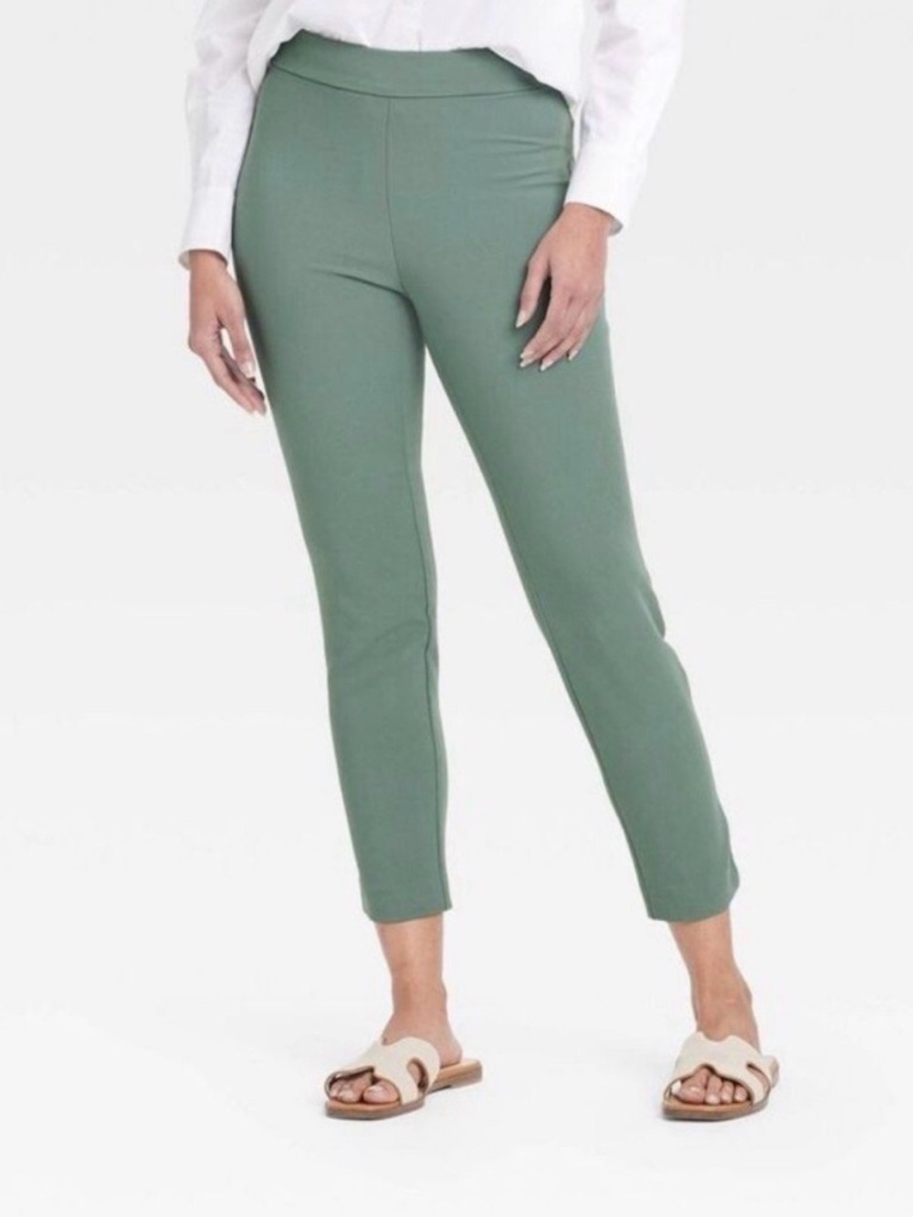a new day Sage Green Pull-On Ankle Pants